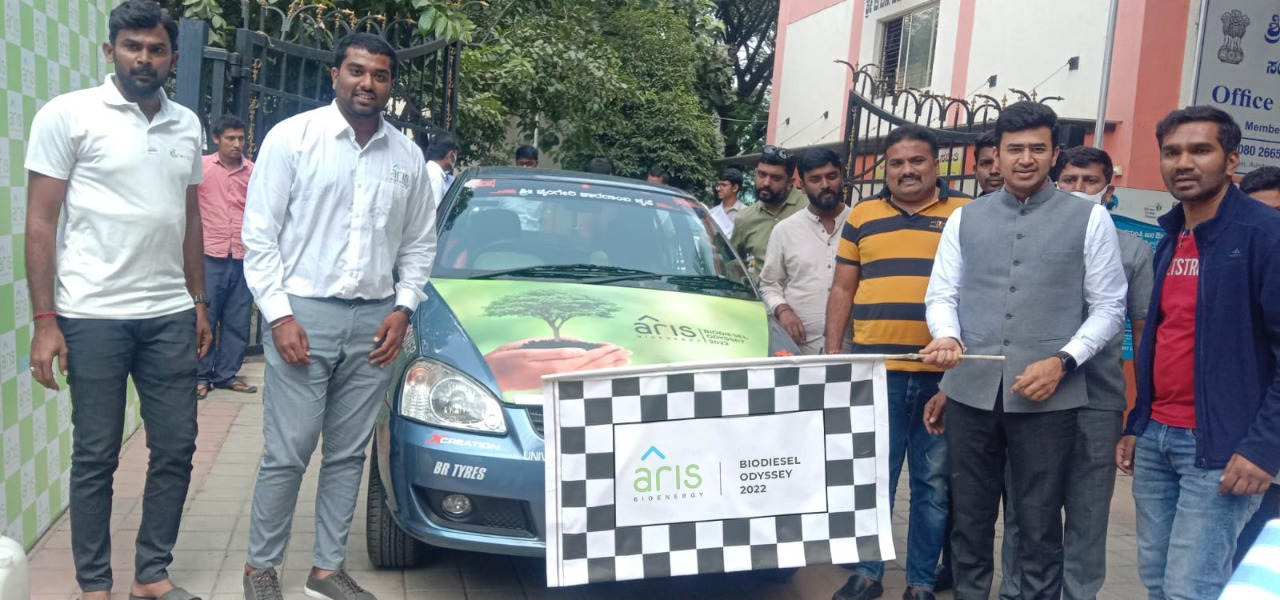 Aris BioEnergy Promotes Sustainability in a biodiesel powered Indian car